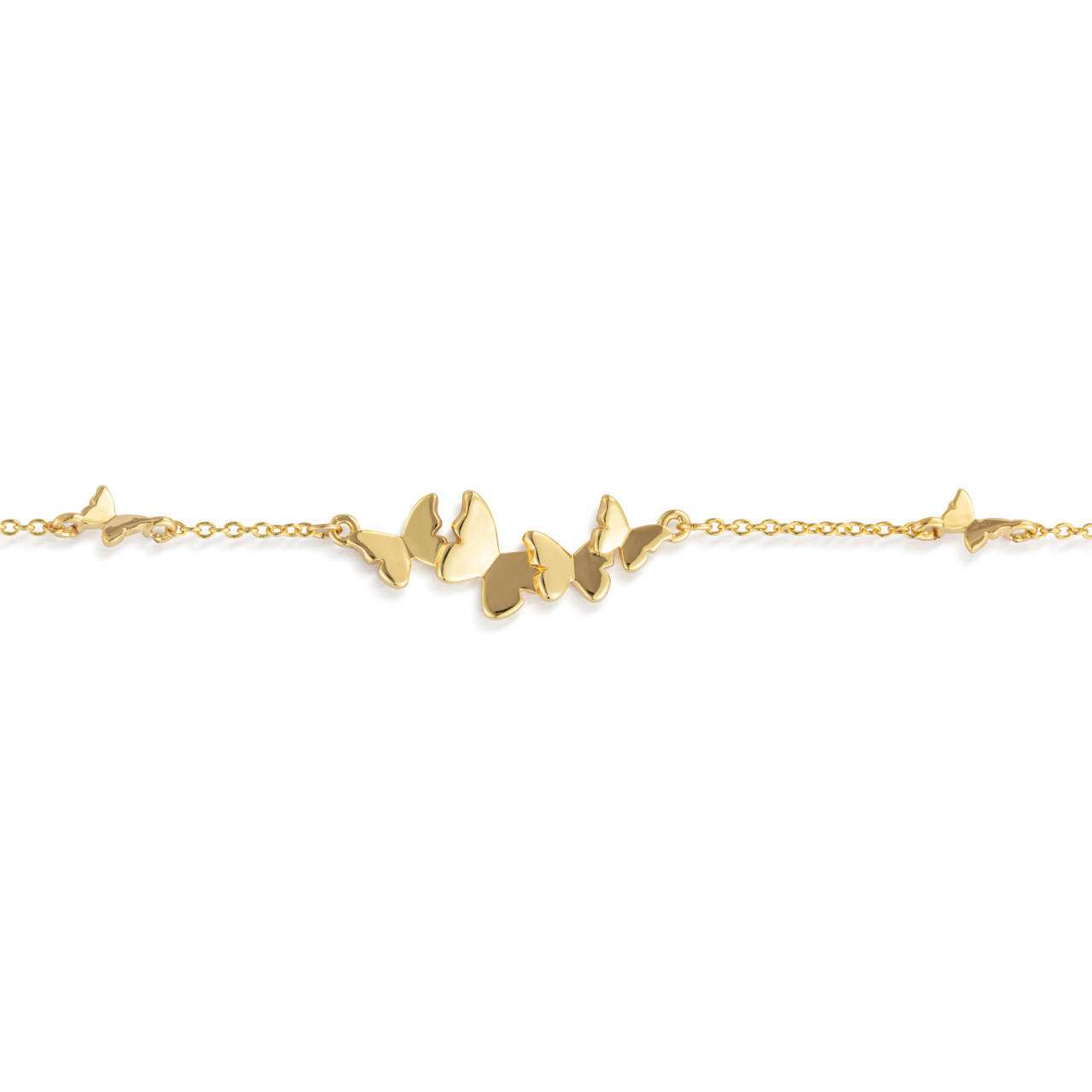Butterfly Cluster Gold Bracelet 6.5in thumbnail