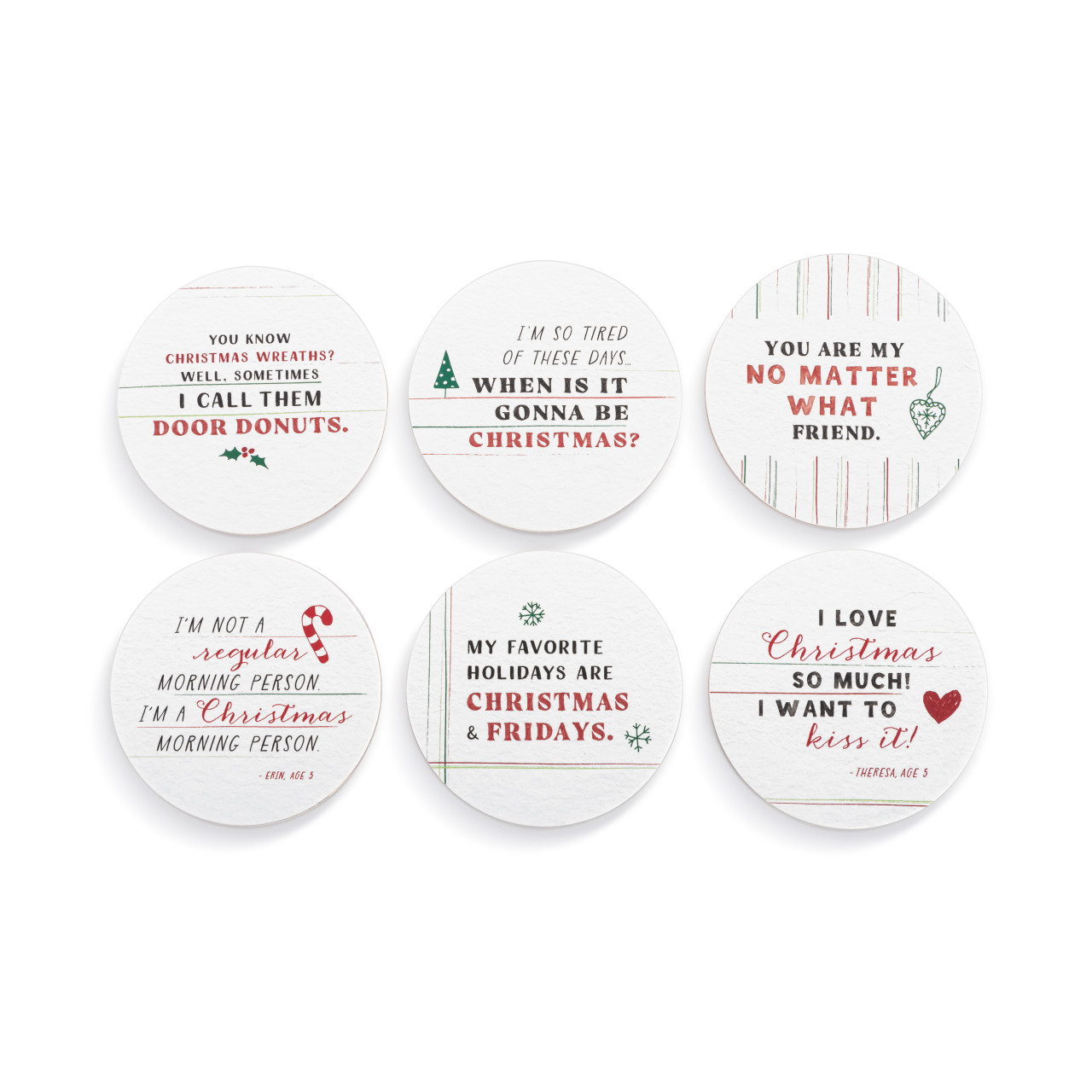 Live From Snack Time Holiday Paperboard Quote Coasters Set of 6 - 4in thumbnail