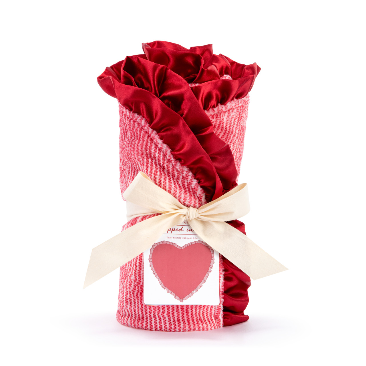 Wrapped in Love Red Heart Shaped Baby Blanket - 43x43in thumbnail