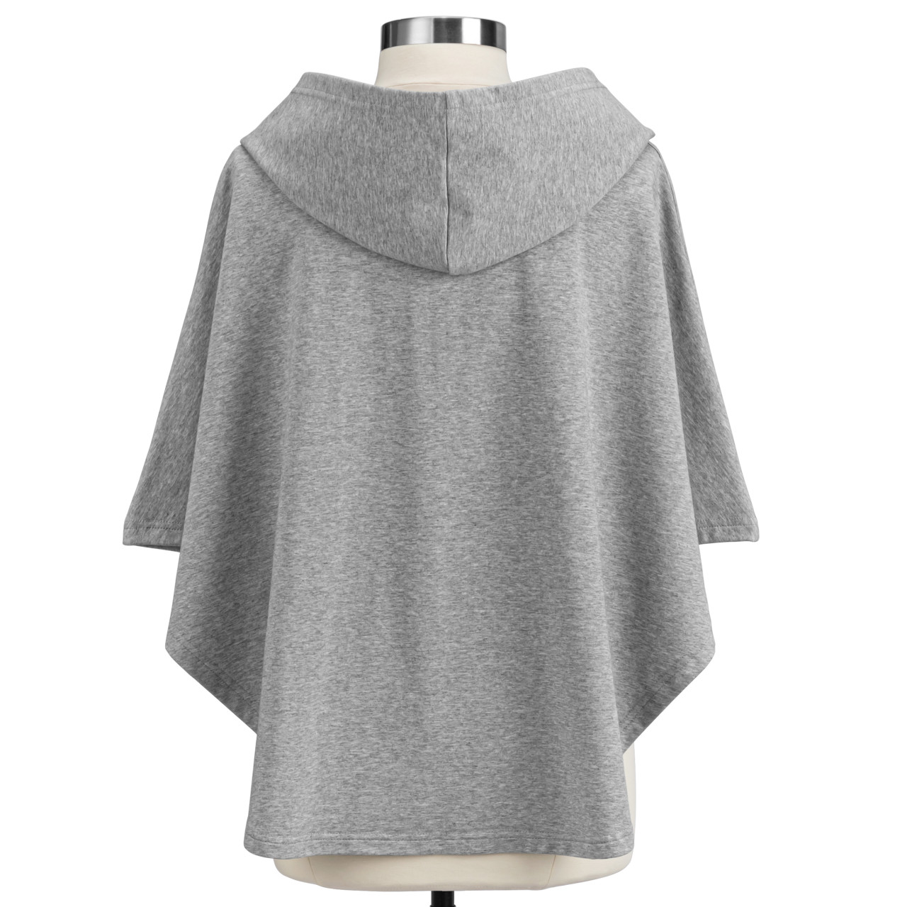 Half Zip Gray Poncho - 38.25x35in thumbnail
