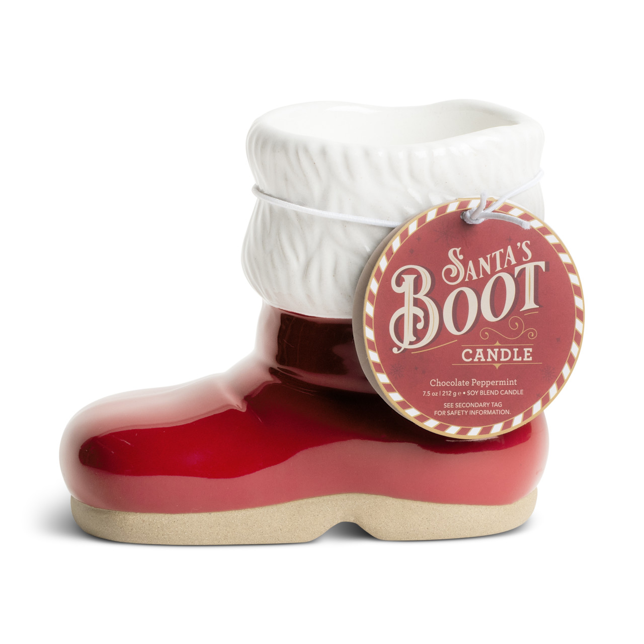 Santa's Chocolate Peppermint Boot Candle - 7.5oz thumbnail