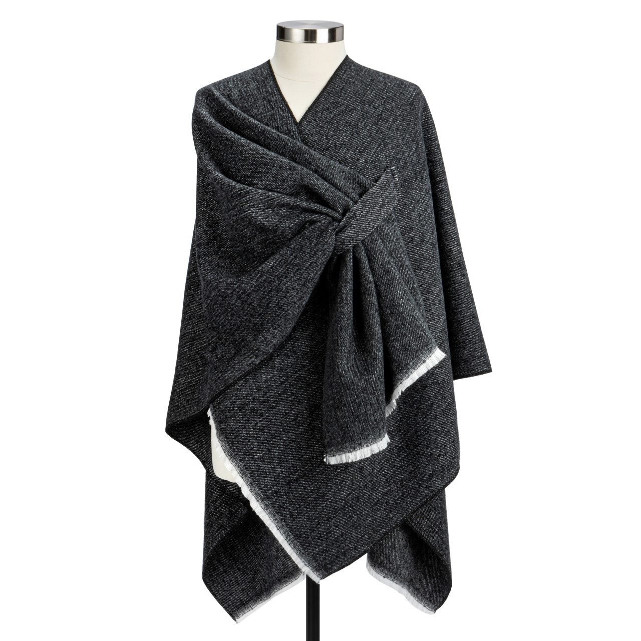 Heathered Charcoal Keyhole Wrap - 52x29.5in thumbnail