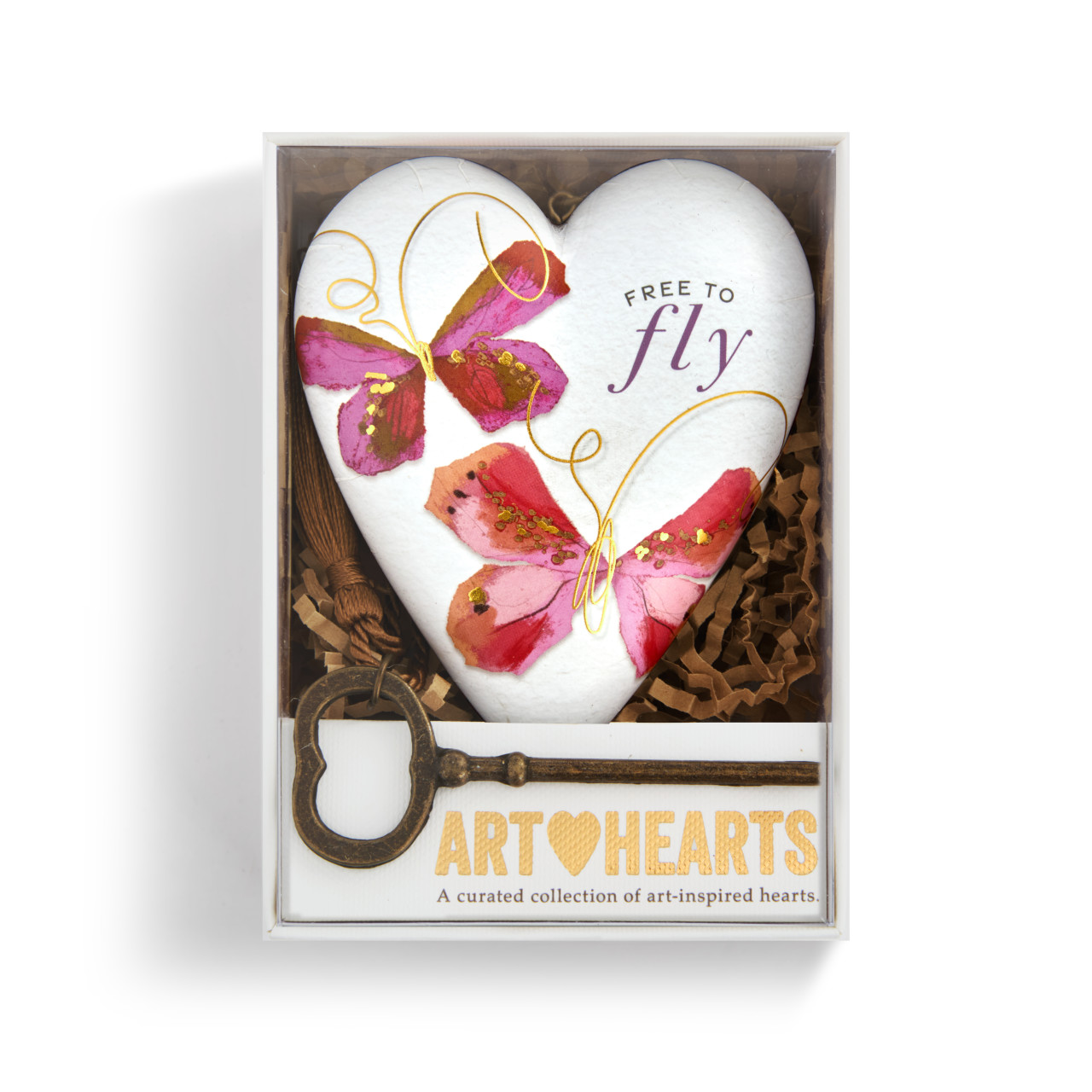 Free to Fly Butterfly Art Heart - 3.5in thumbnail