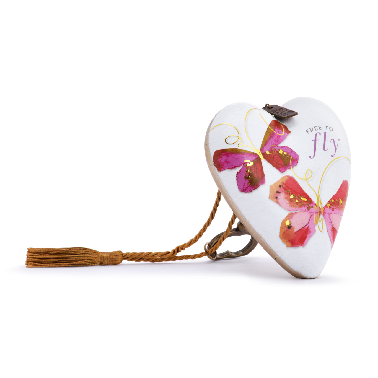 Free to Fly Butterfly Art Heart - 3.5in thumbnail