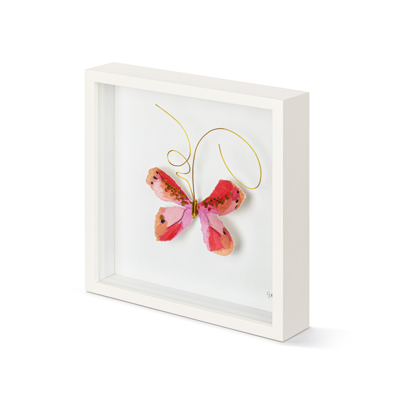 Pink Butterfly Wall Art - 10"sq thumbnail