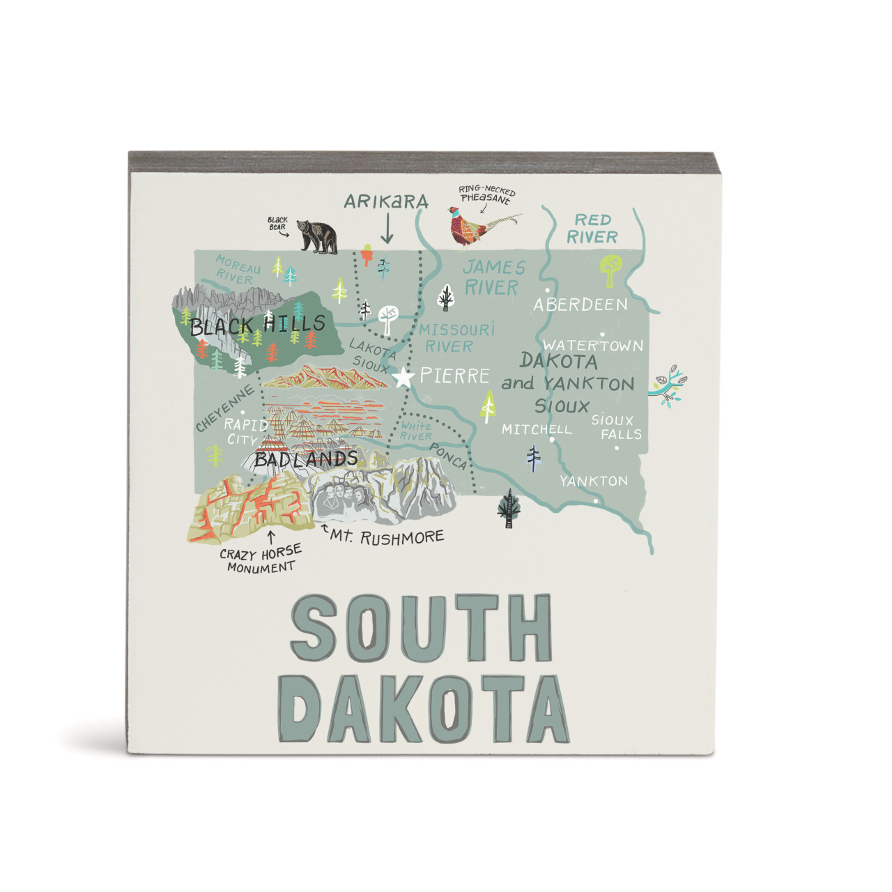 South Dakota State Wall Art - 6"sq thumbnail