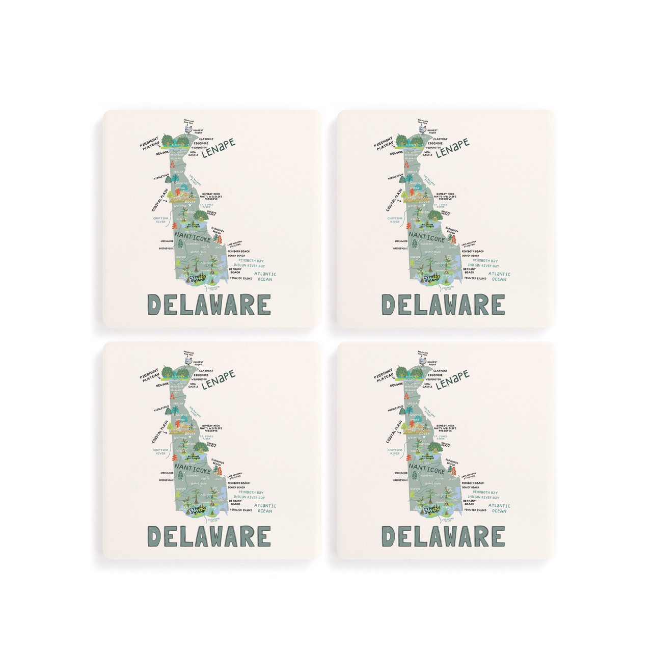 Delaware State Coasters - Set of 4 thumbnail