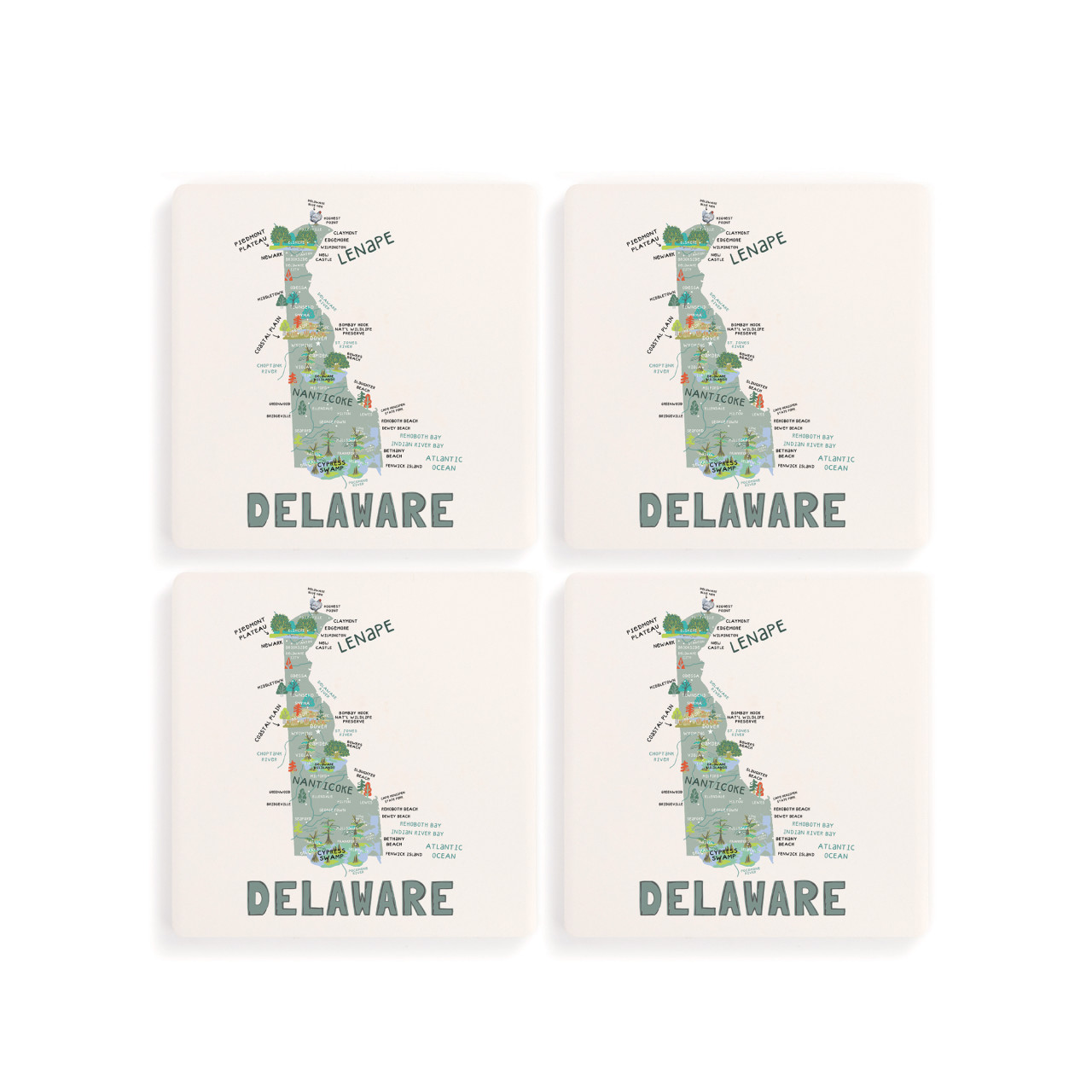 Delaware State Coasters - Set of 4 thumbnail