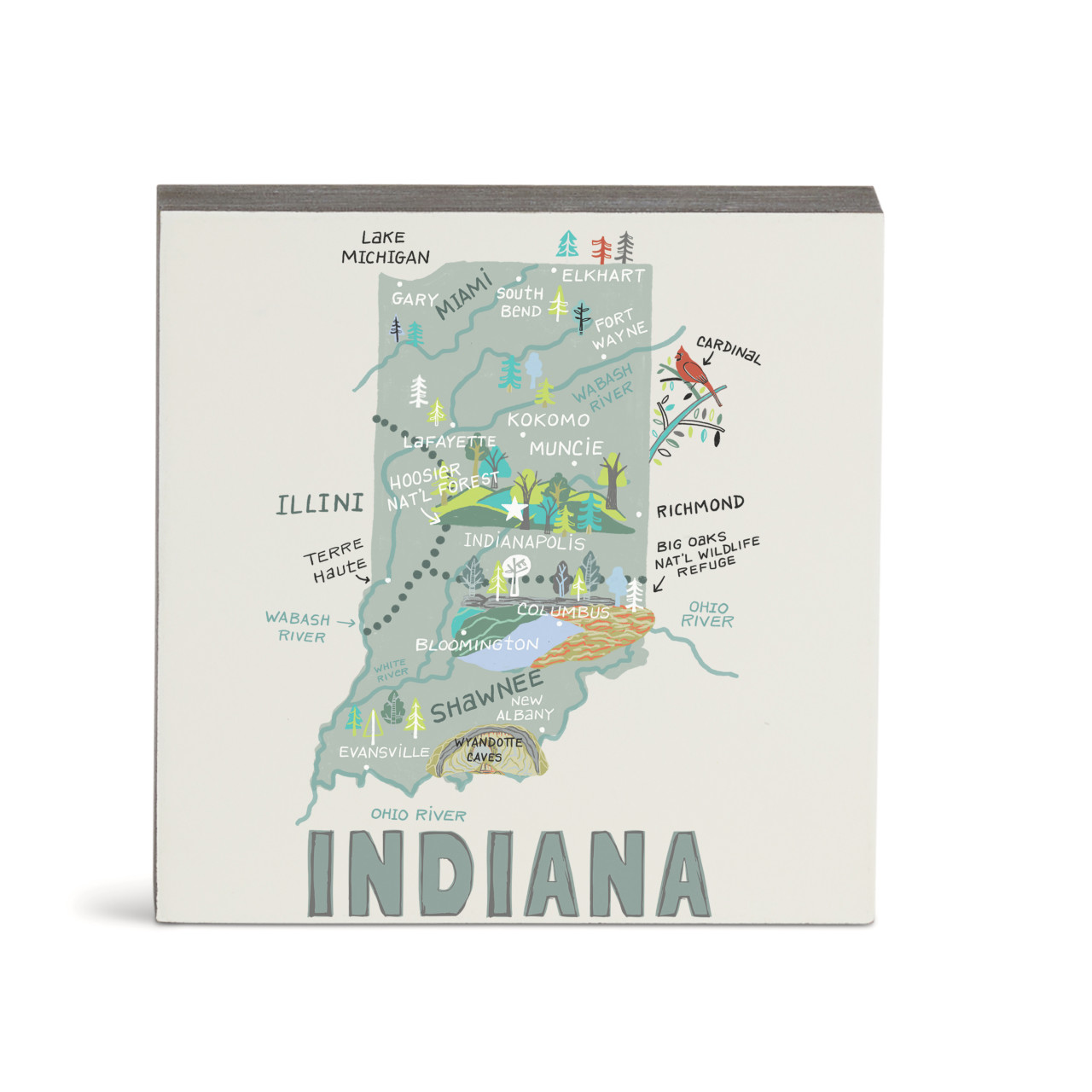 Indiana State Wall Art - 6"sq thumbnail