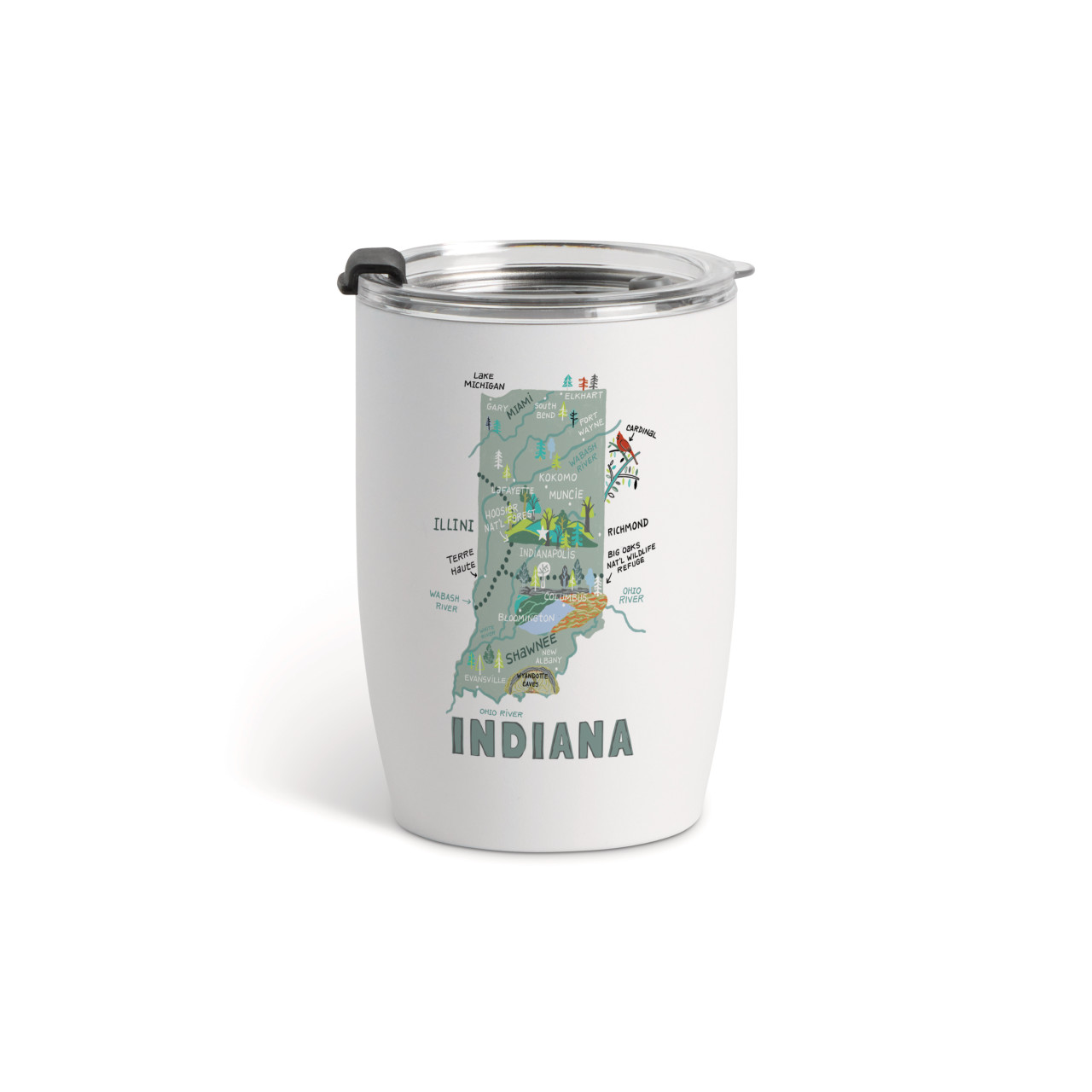 Indiana State Wine Tumbler - White 12oz thumbnail