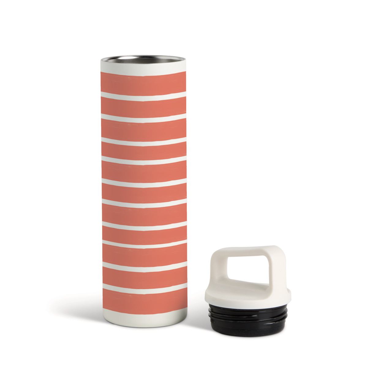 Red Stripes Water Bottle - White 20 oz thumbnail