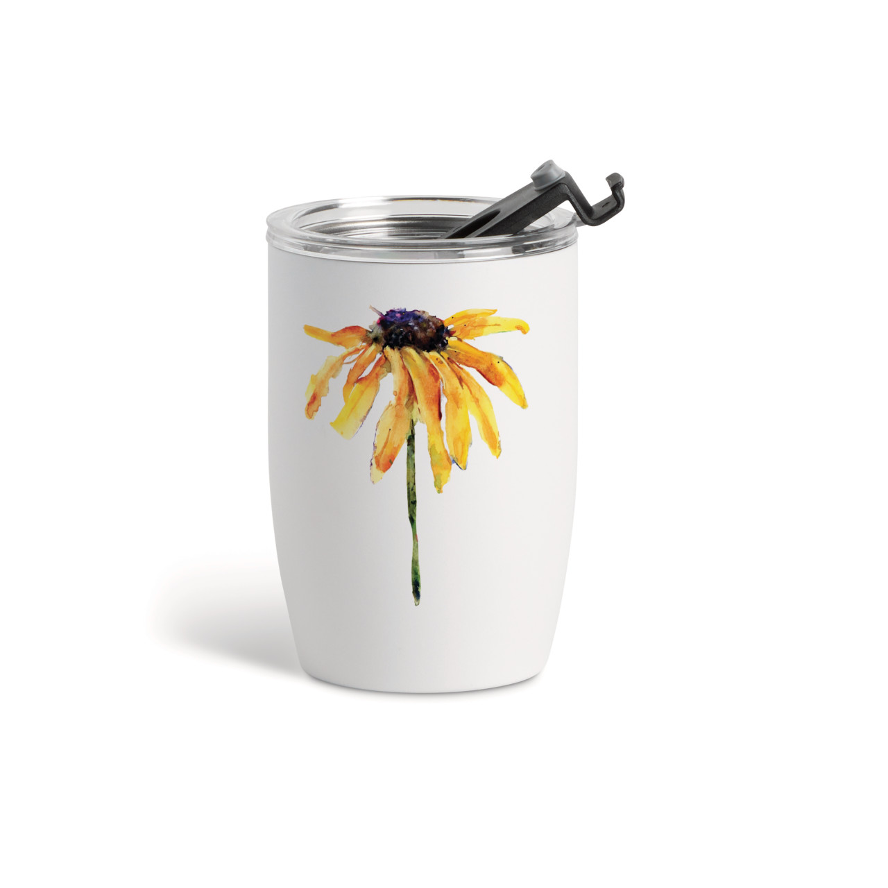 BlackEyedSusan Wine Tumbler-White12oz thumbnail