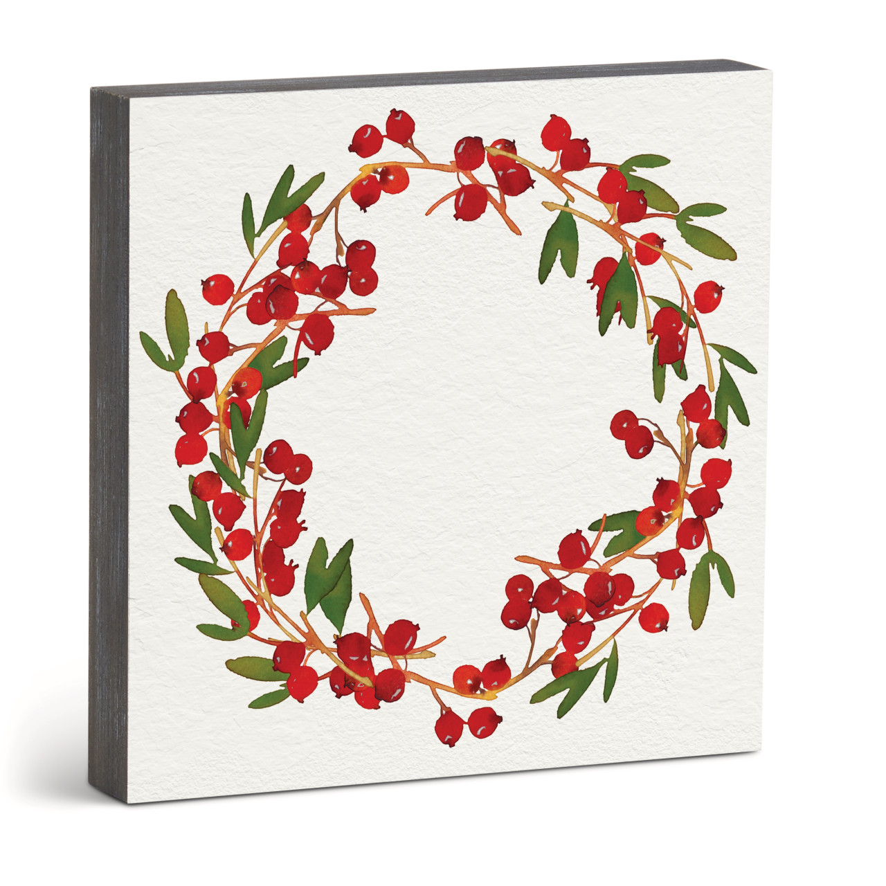 Cranberry Wreath Wall Art 10"sq thumbnail