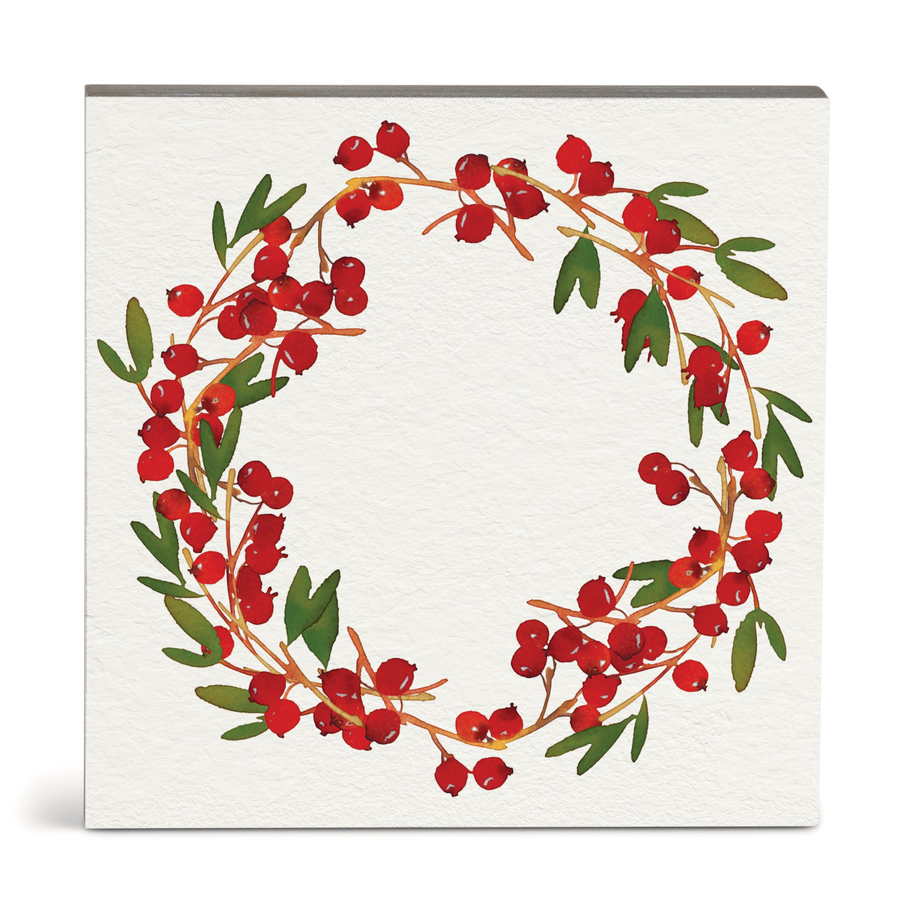 Cranberry Wreath Wall Art 10"sq thumbnail