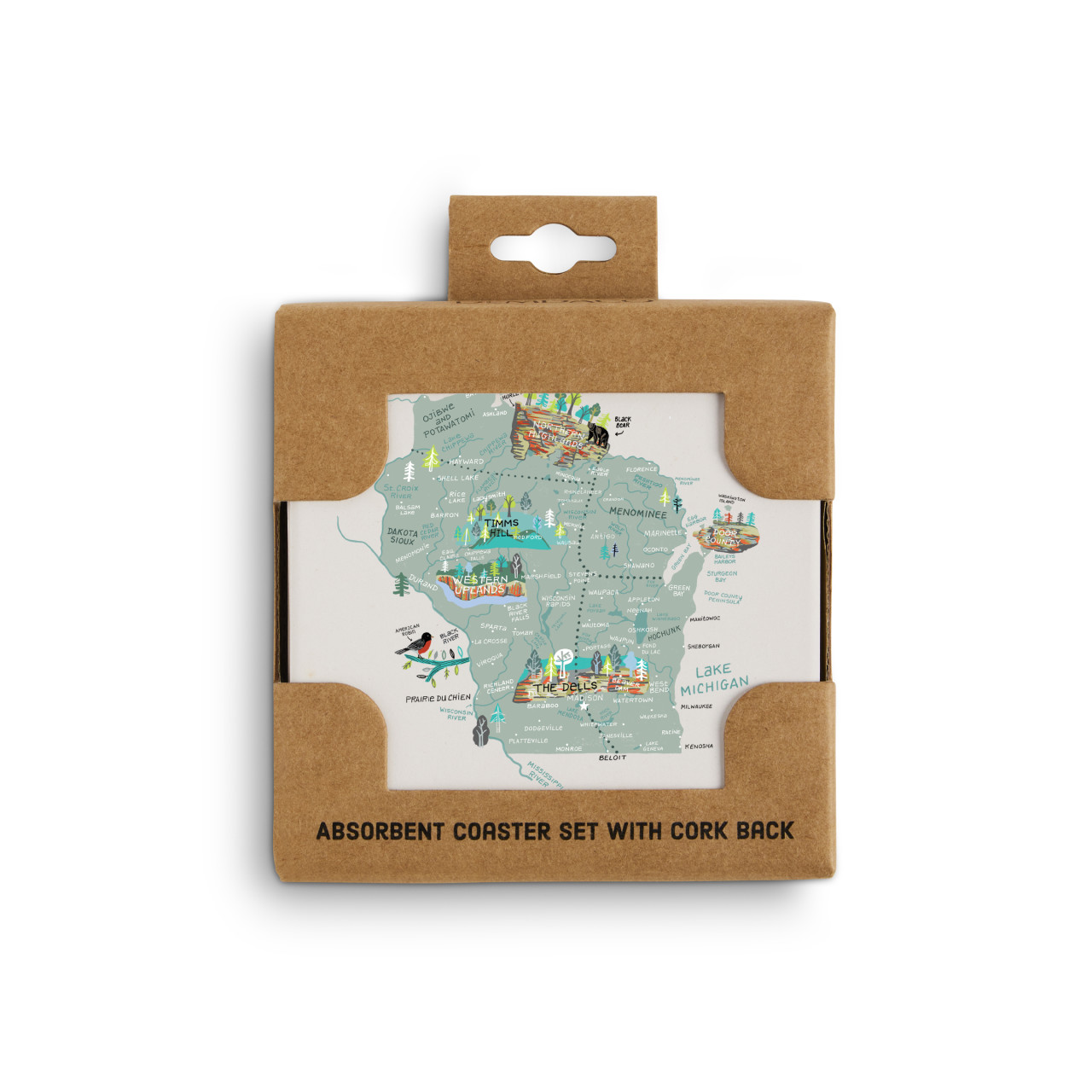 Wisconsin State Coasters - Set of 4 thumbnail
