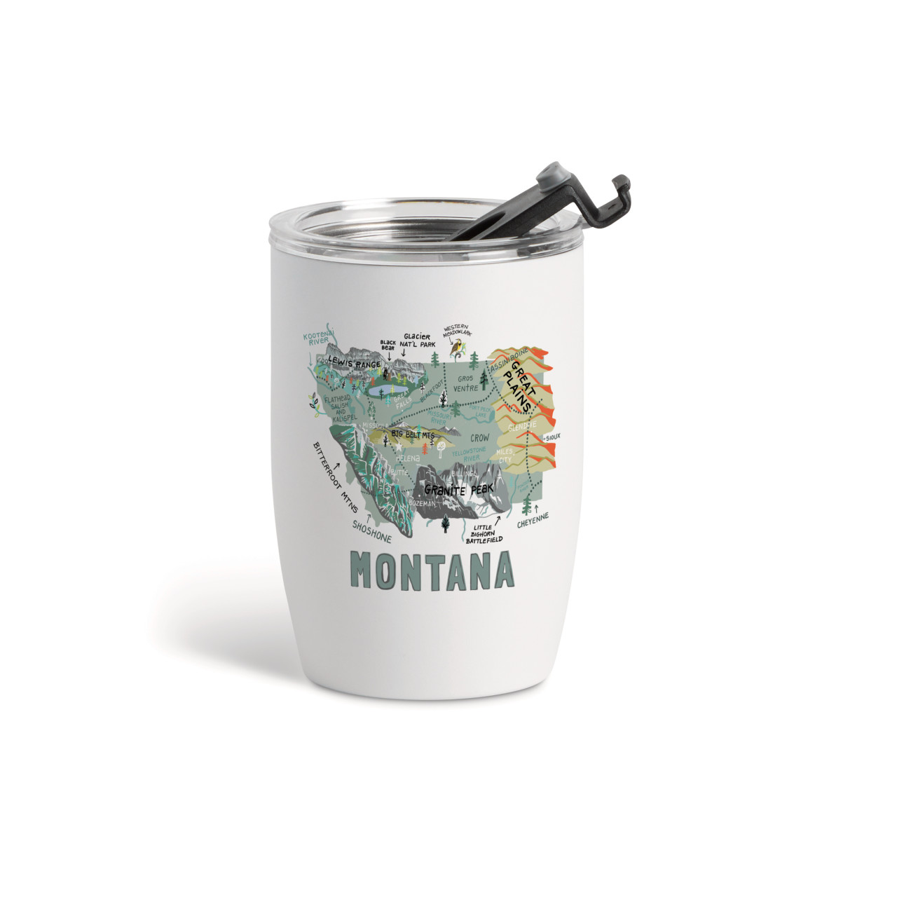 Montana State Wine Tumbler - White 12oz thumbnail