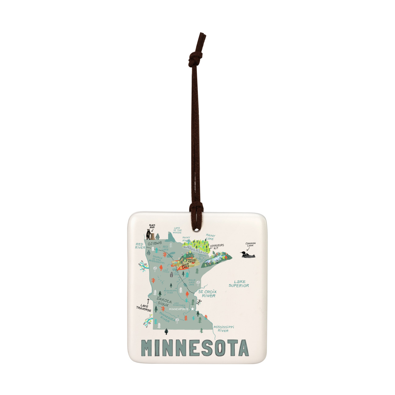Minnesota State Magnetic Ornament - Bone thumbnail