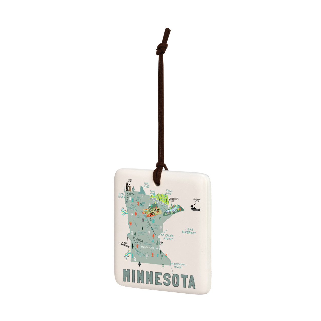 Minnesota State Magnetic Ornament - Bone thumbnail