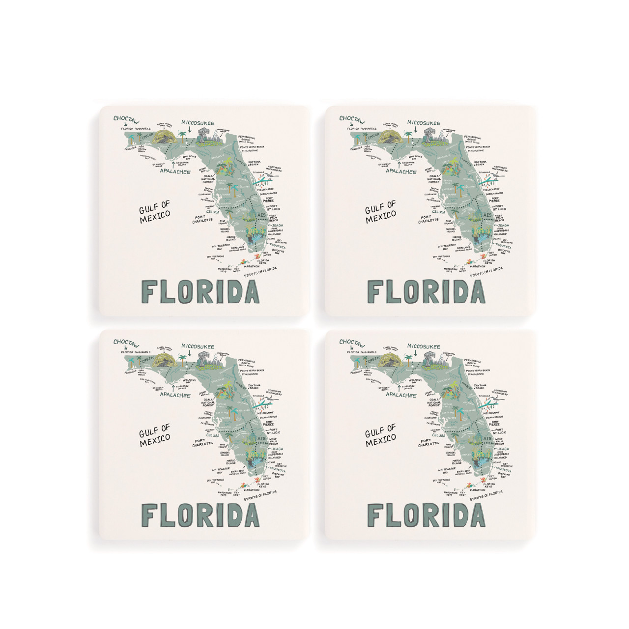 Florida State Coasters - Set of 4 thumbnail