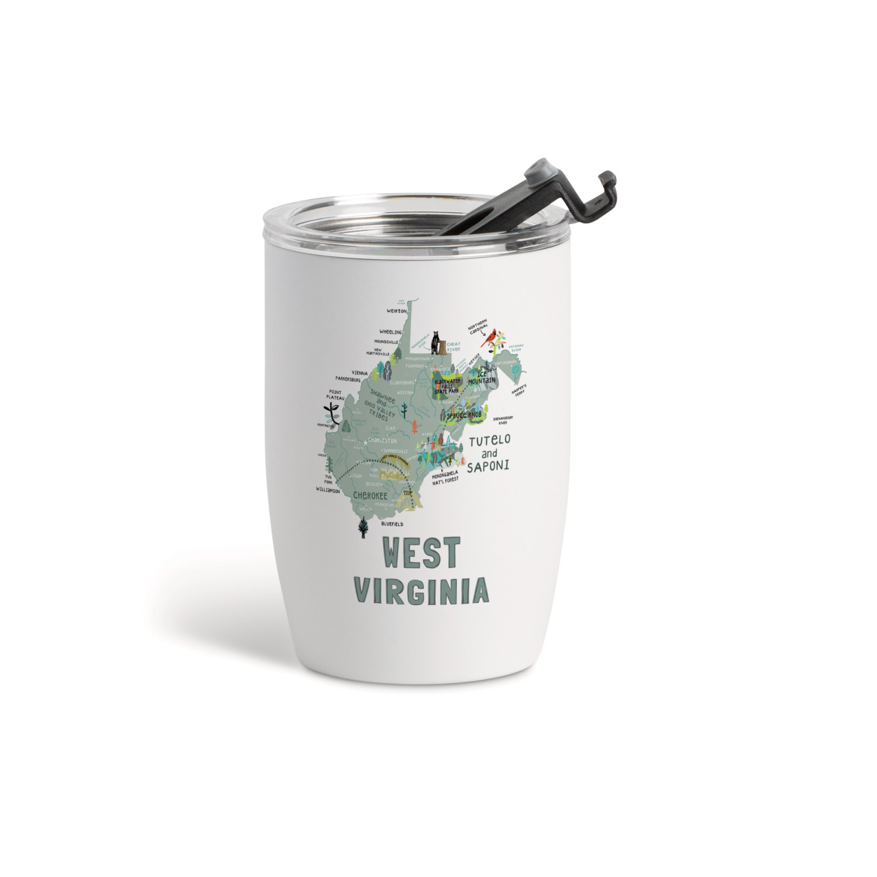 West Virginia State Wine Tmblr-White12oz thumbnail
