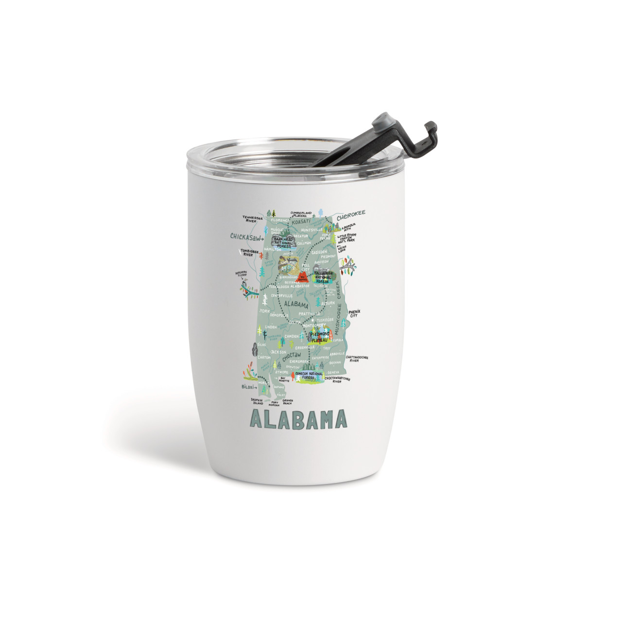 Alabama State Wine Tumbler - White 12oz thumbnail