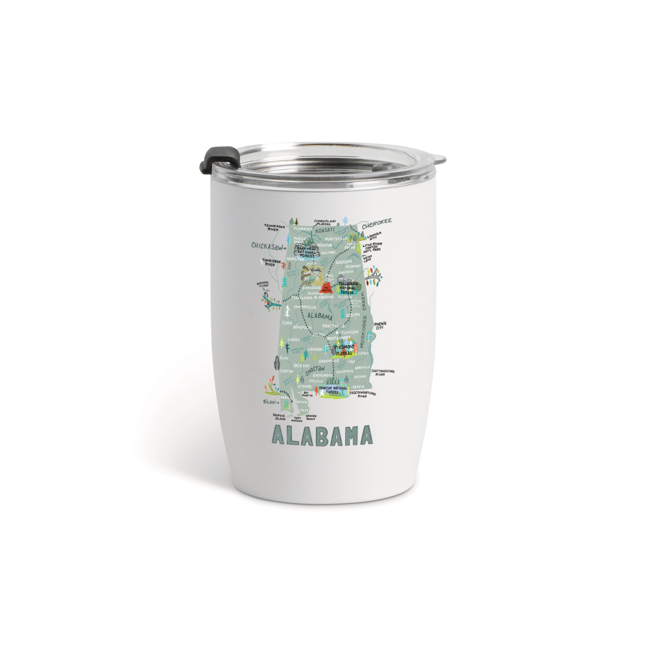 Alabama State Wine Tumbler - White 12oz thumbnail