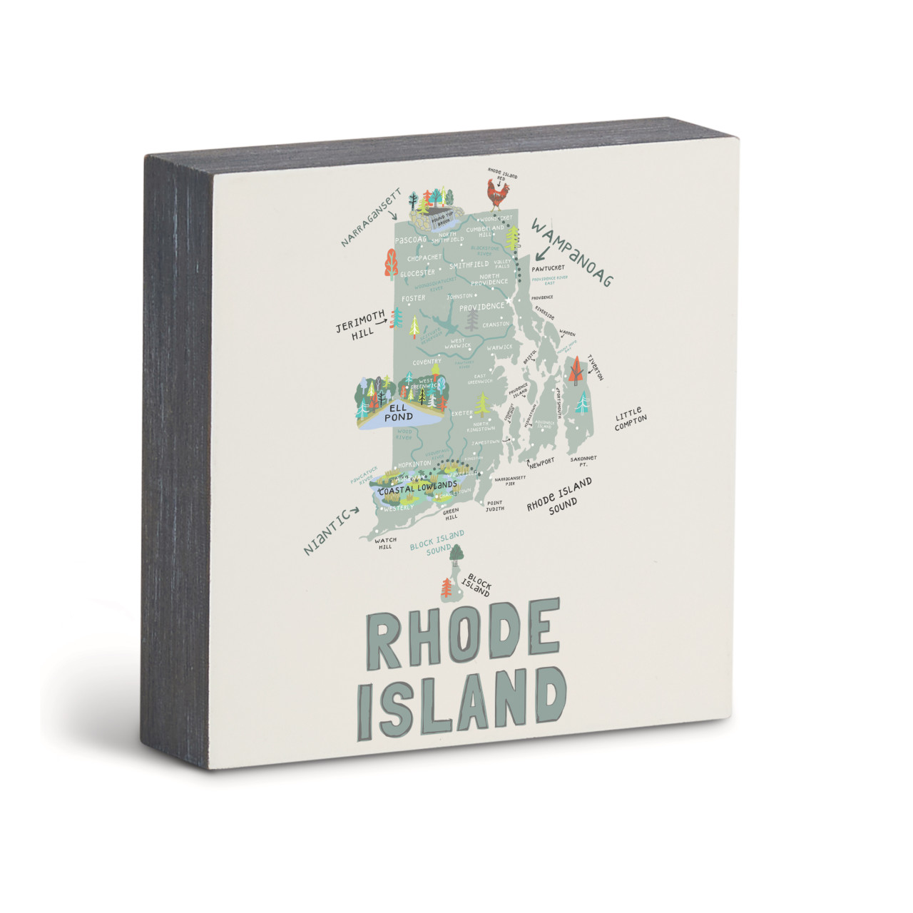 Rhode Island State Wall Art - 6"sq thumbnail