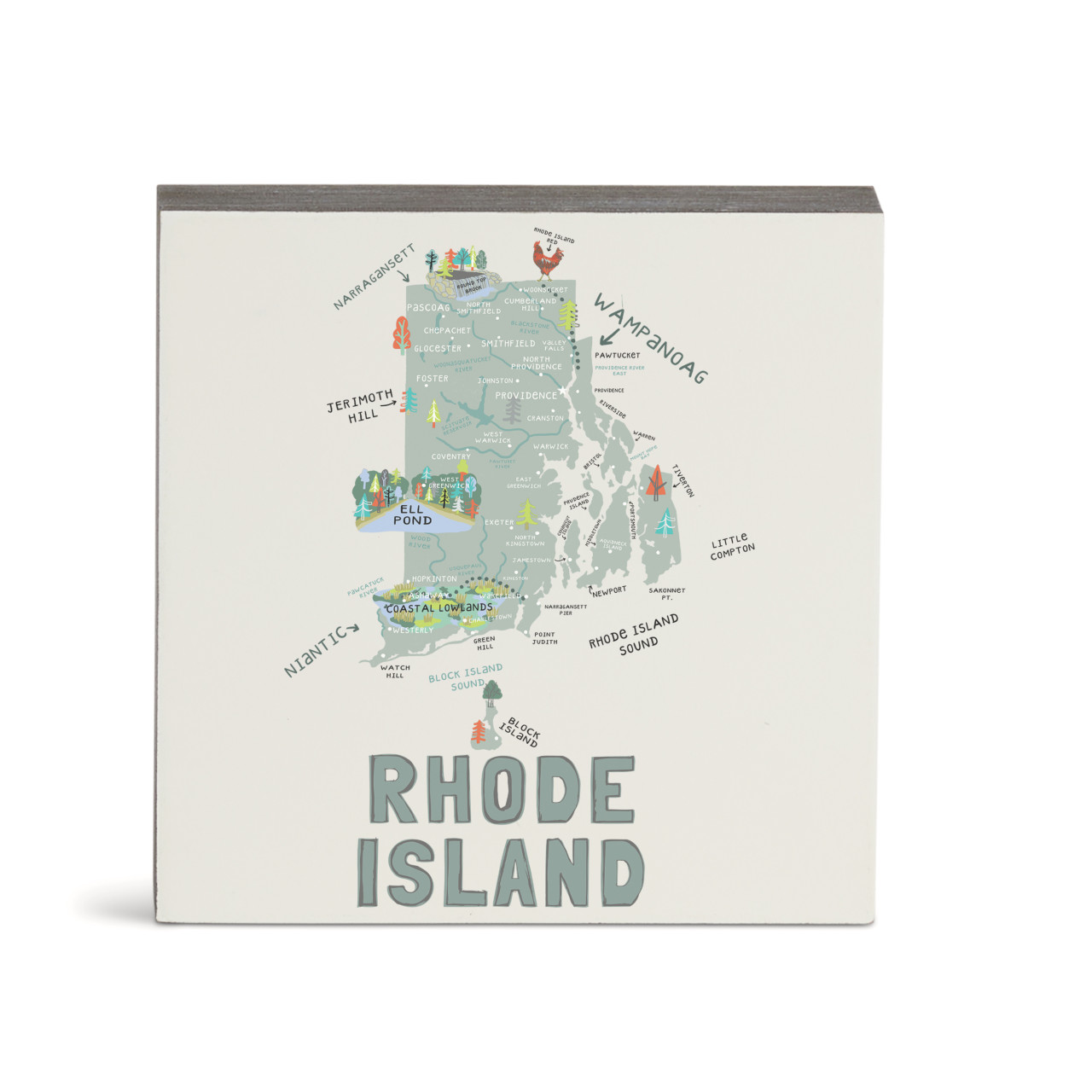 Rhode Island State Wall Art - 6"sq thumbnail
