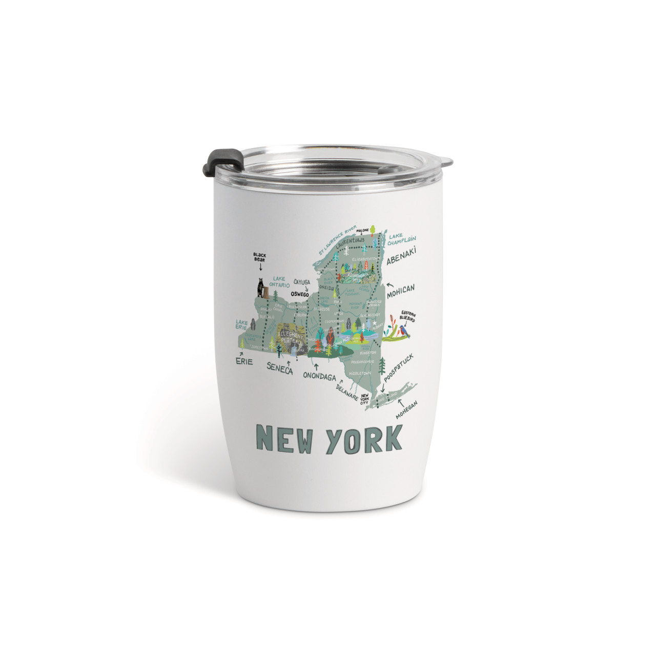 New York State Wine Tumbler - White 12oz thumbnail