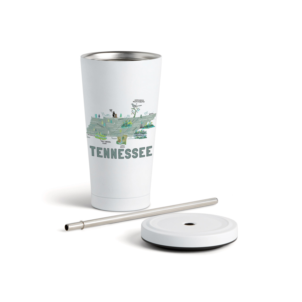 TennesseeState Tumbler wStraw-White 16oz thumbnail