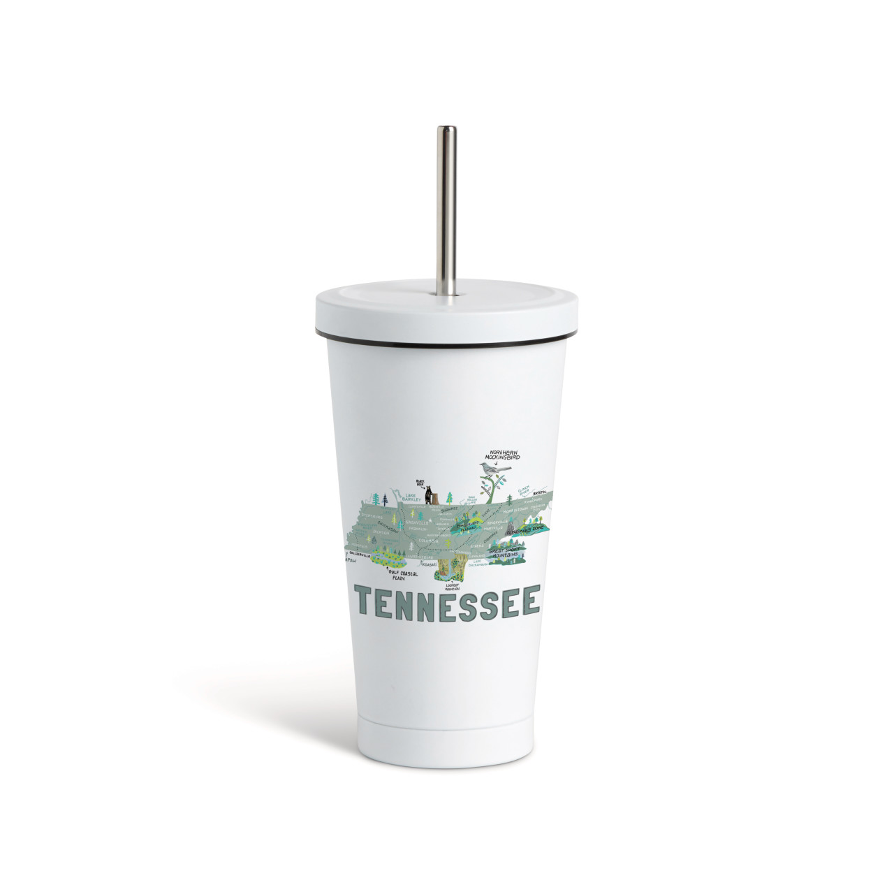 TennesseeState Tumbler wStraw-White 16oz thumbnail
