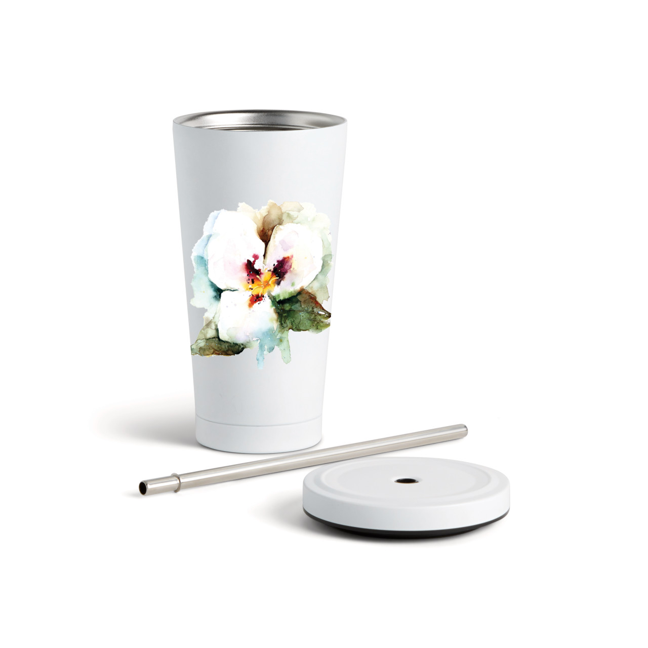 Sego Lily Tumbler wStraw - White 16oz thumbnail
