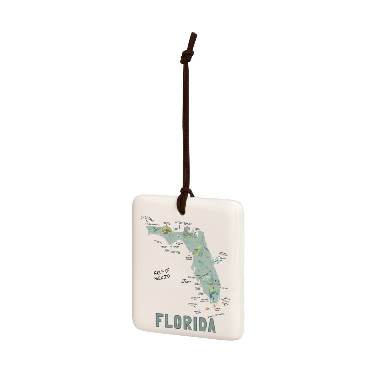 Florida State Magnetic Ornament - Bone thumbnail