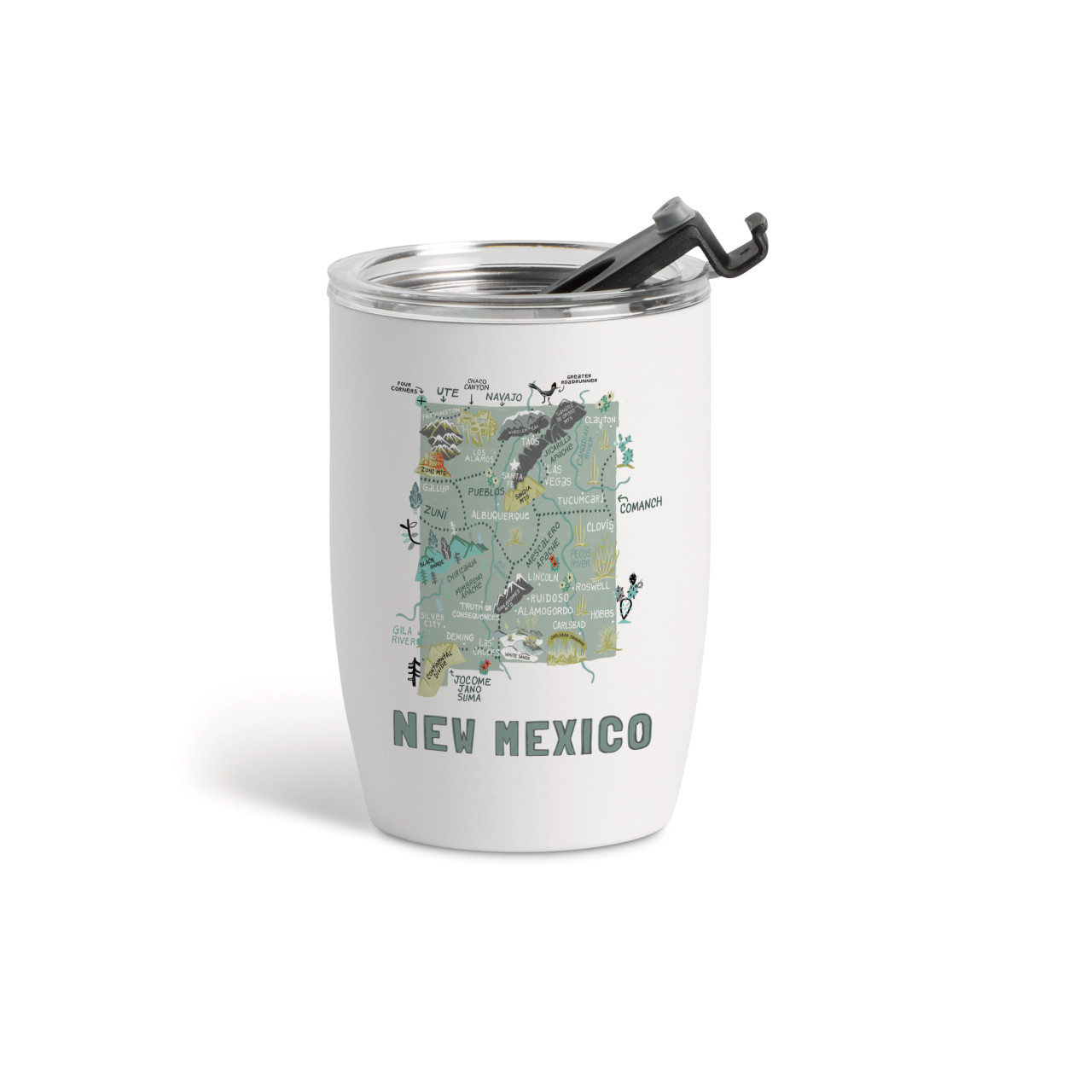 New Mexico State Wine Tumbler-White12oz thumbnail