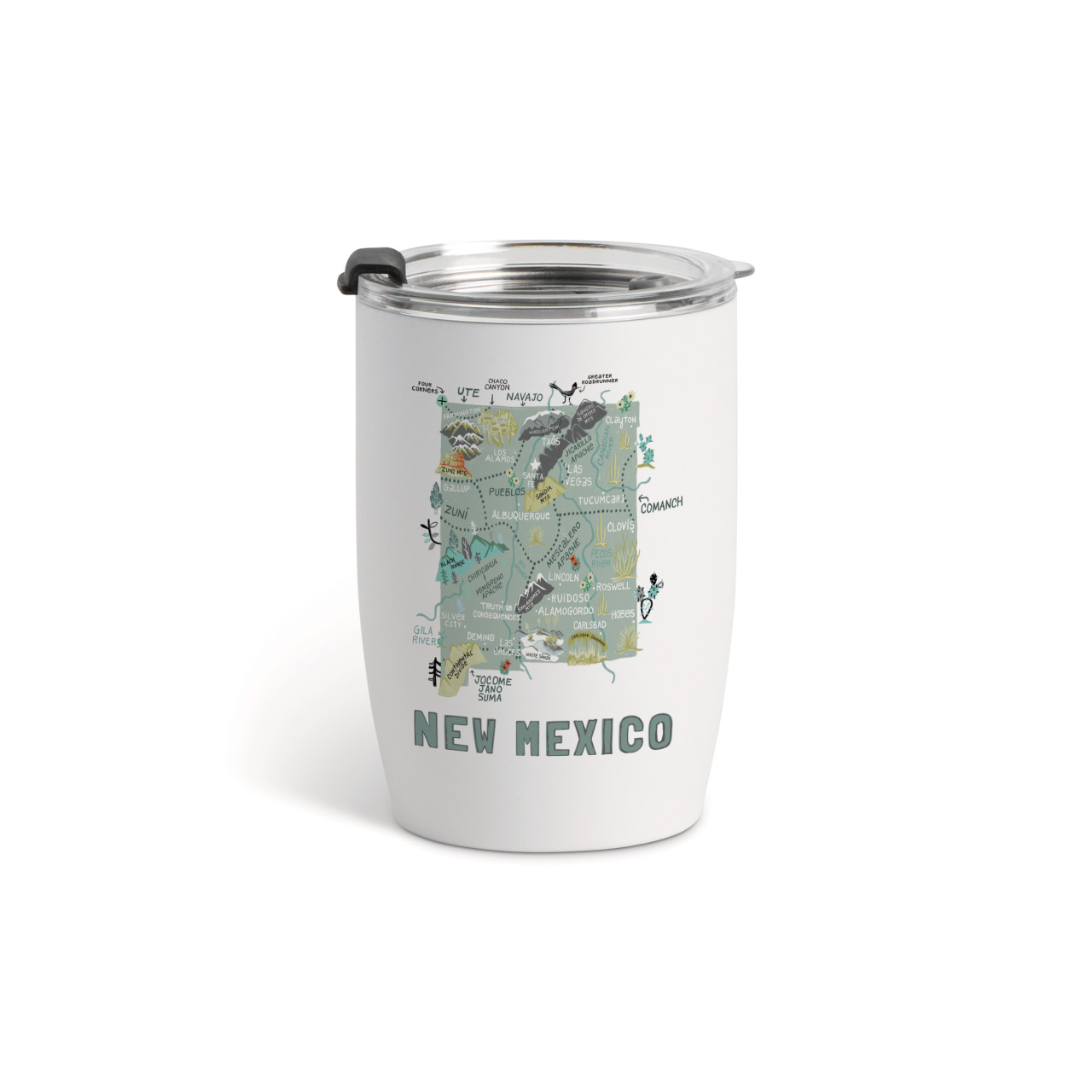 New Mexico State Wine Tumbler-White12oz thumbnail