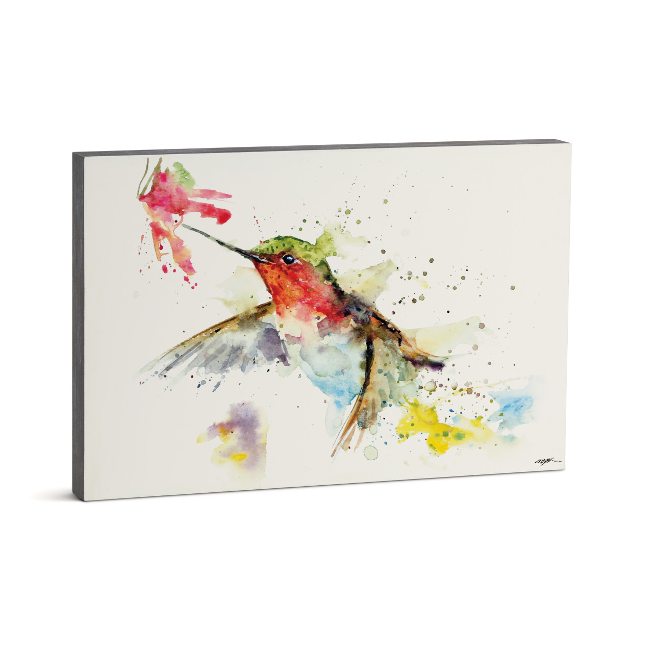 Hummer and Flower Wall Art - 12x18 thumbnail