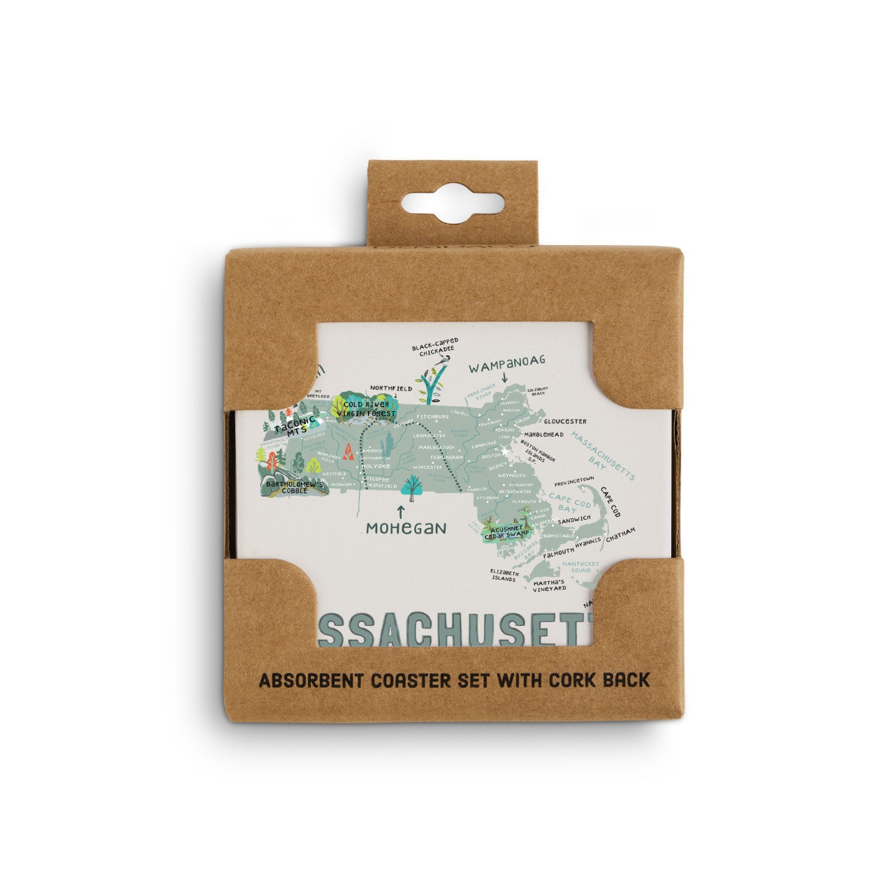 Massachusetts State Coasters - Set of 4 thumbnail