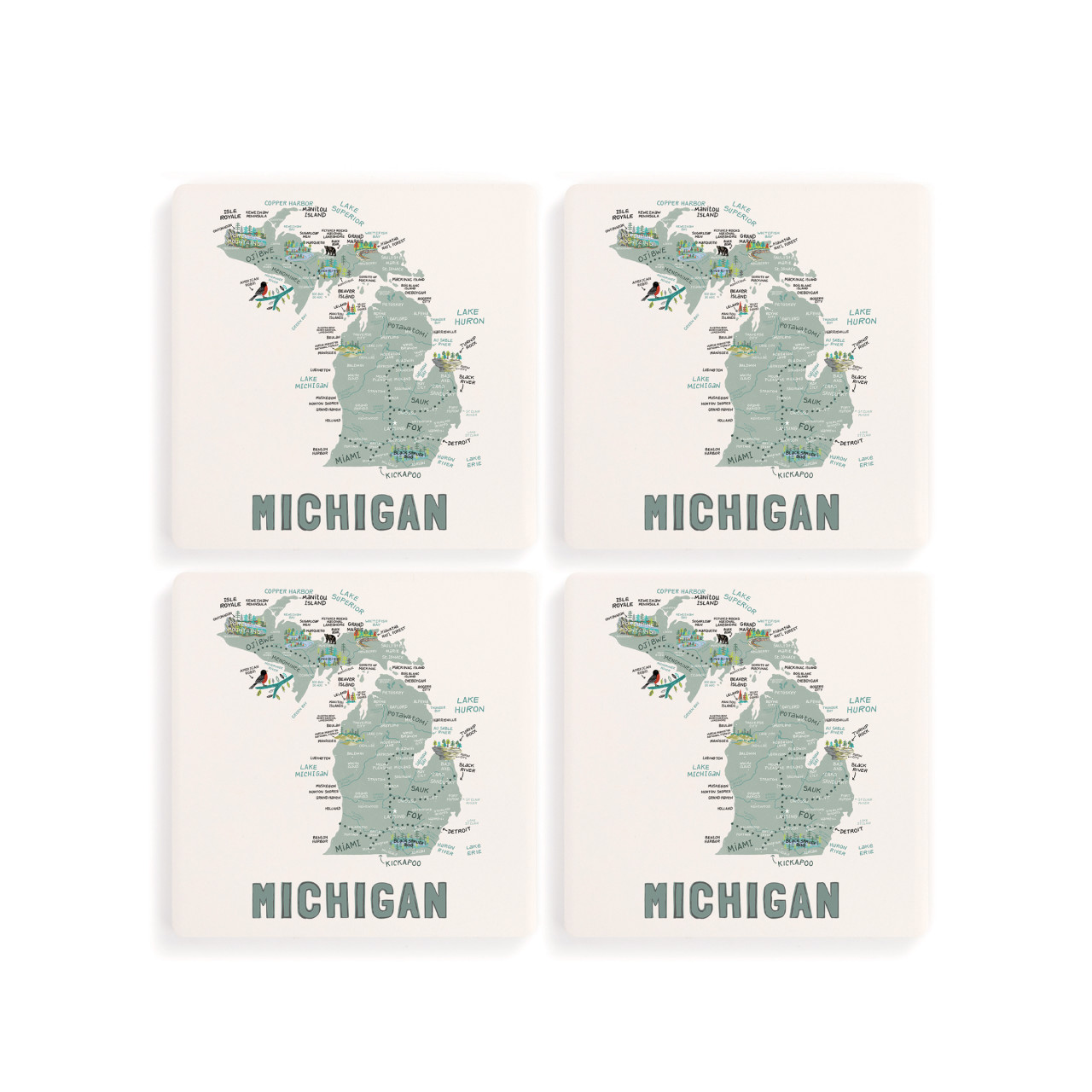 Michigan State Coasters - Set of 4 thumbnail