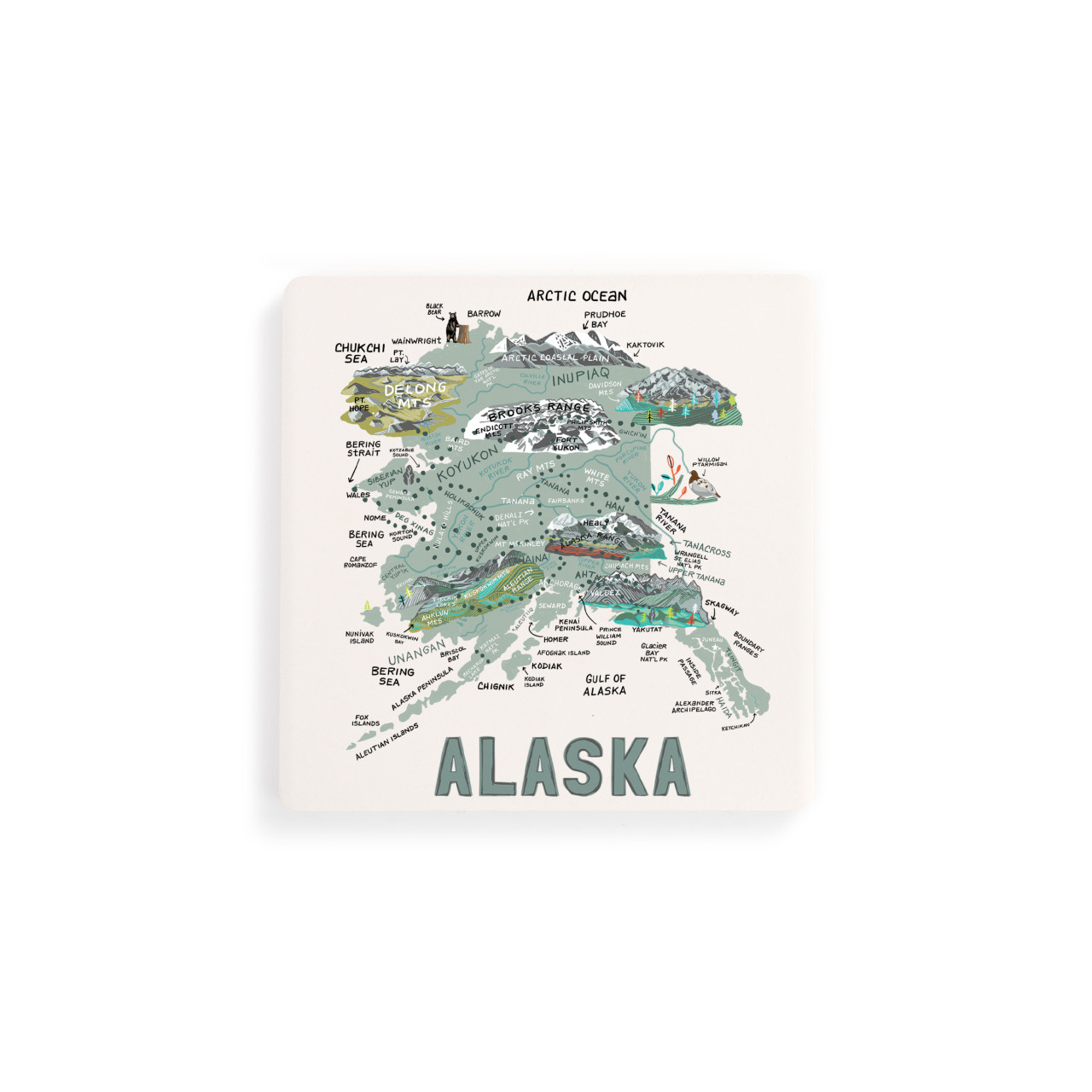 Alaska State Coasters - Set of 4 thumbnail