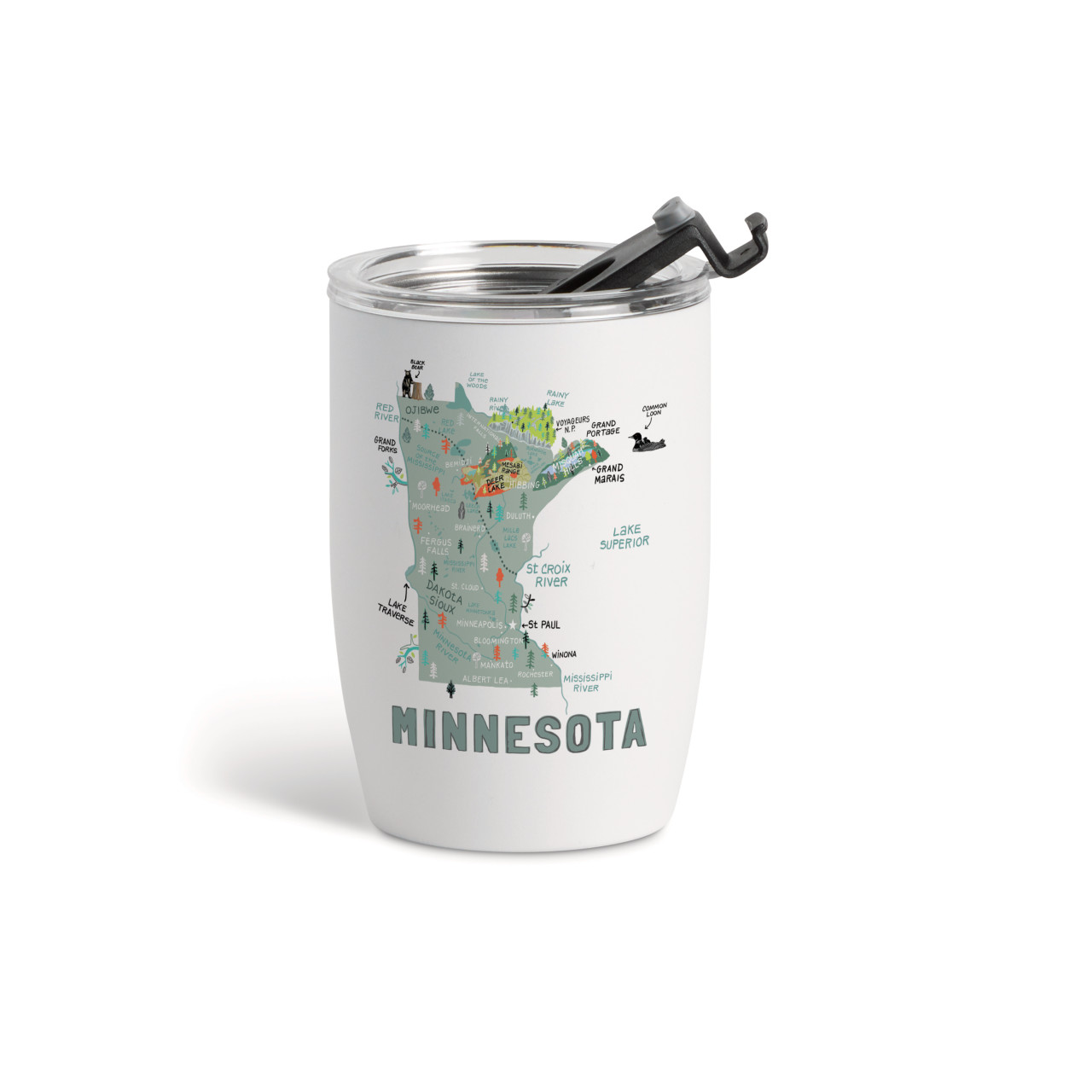 Minnesota State Wine Tumbler - White12oz thumbnail