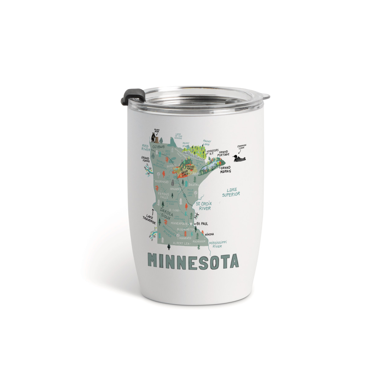 Minnesota State Wine Tumbler - White12oz thumbnail