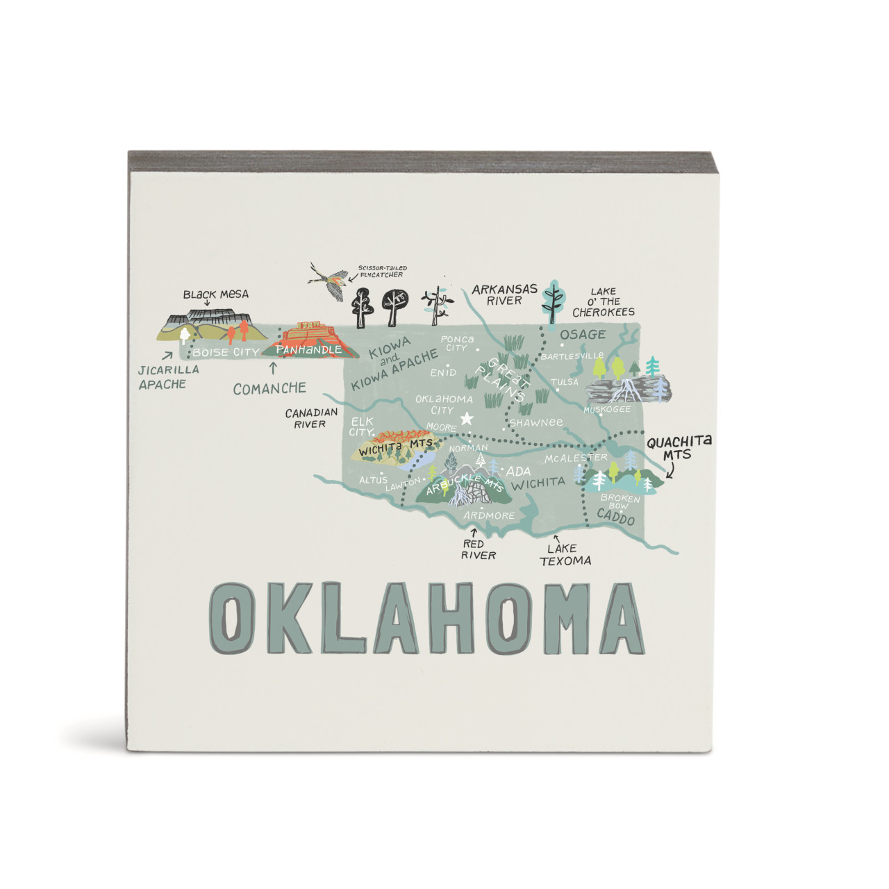 Oklahoma State Wall Art - 6"sq thumbnail