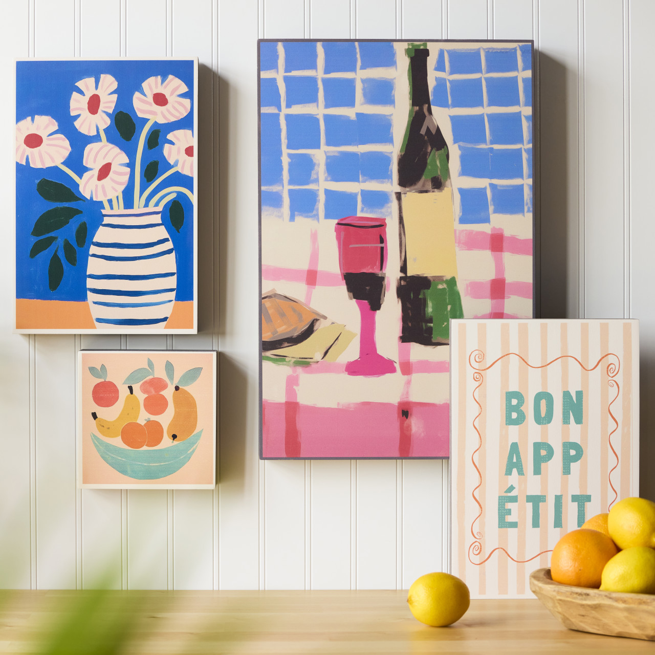 Blue Striped Vase Wall Art - 12x8 thumbnail