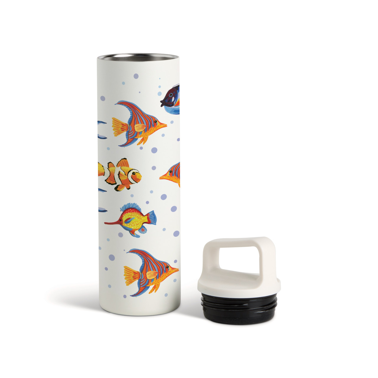 Tropical Fish Water Bottle - White 20oz thumbnail