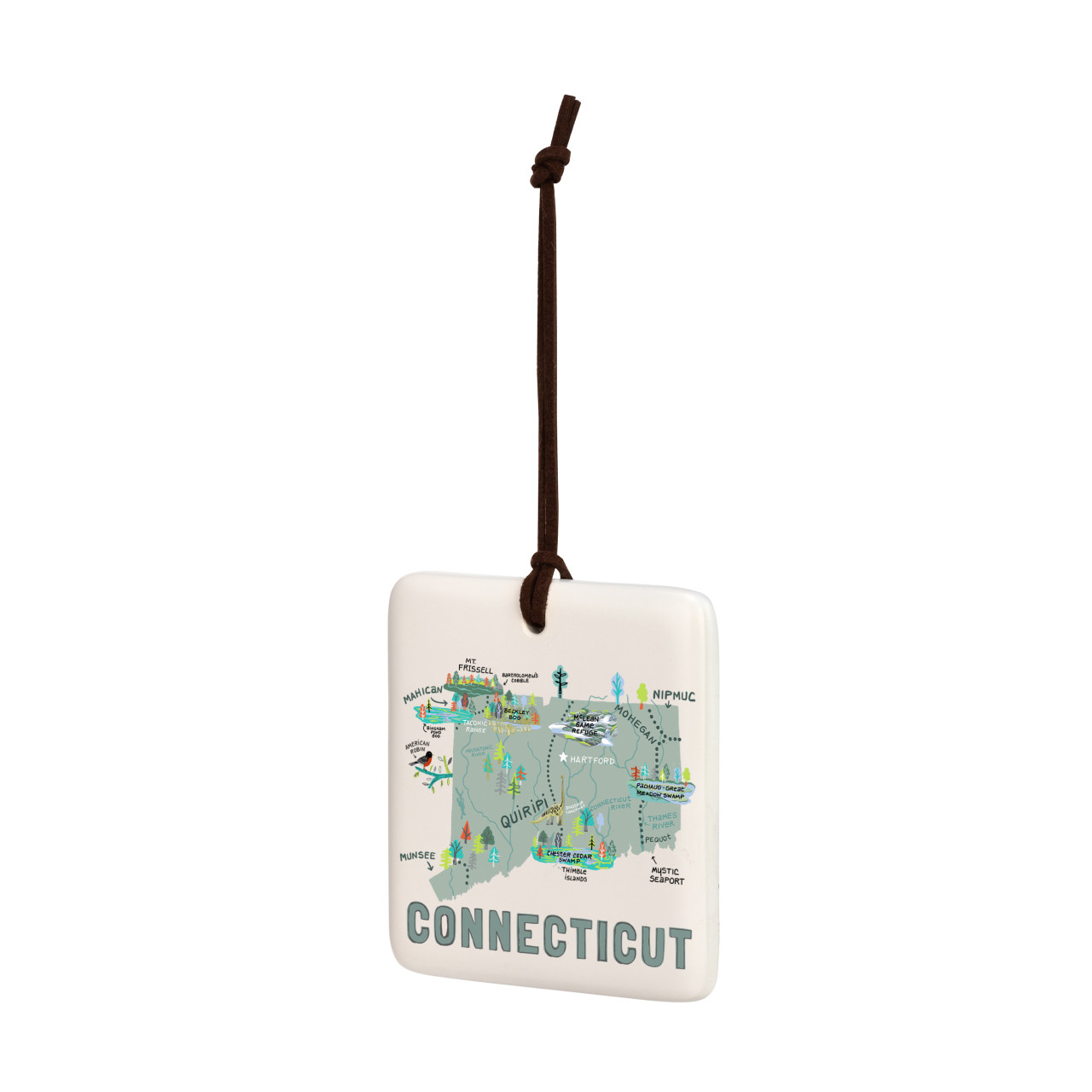 Connecticut State Magnetic Ornament-Bone thumbnail