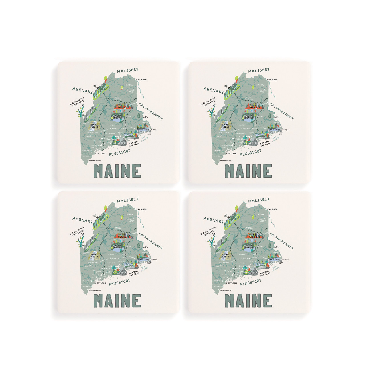 Maine State Coasters - Set of 4 thumbnail
