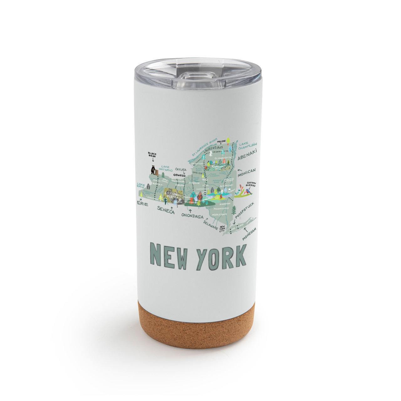 New York State Metal Tumbler wLid-White thumbnail