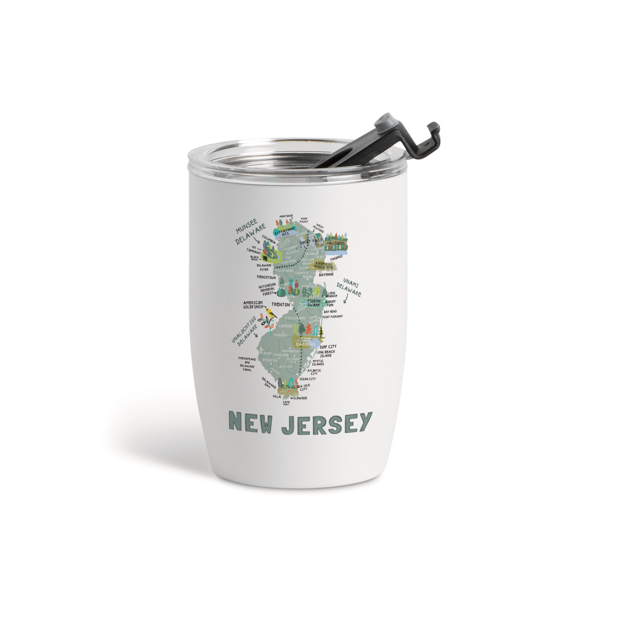 New Jersey State Wine Tumbler-White12oz thumbnail