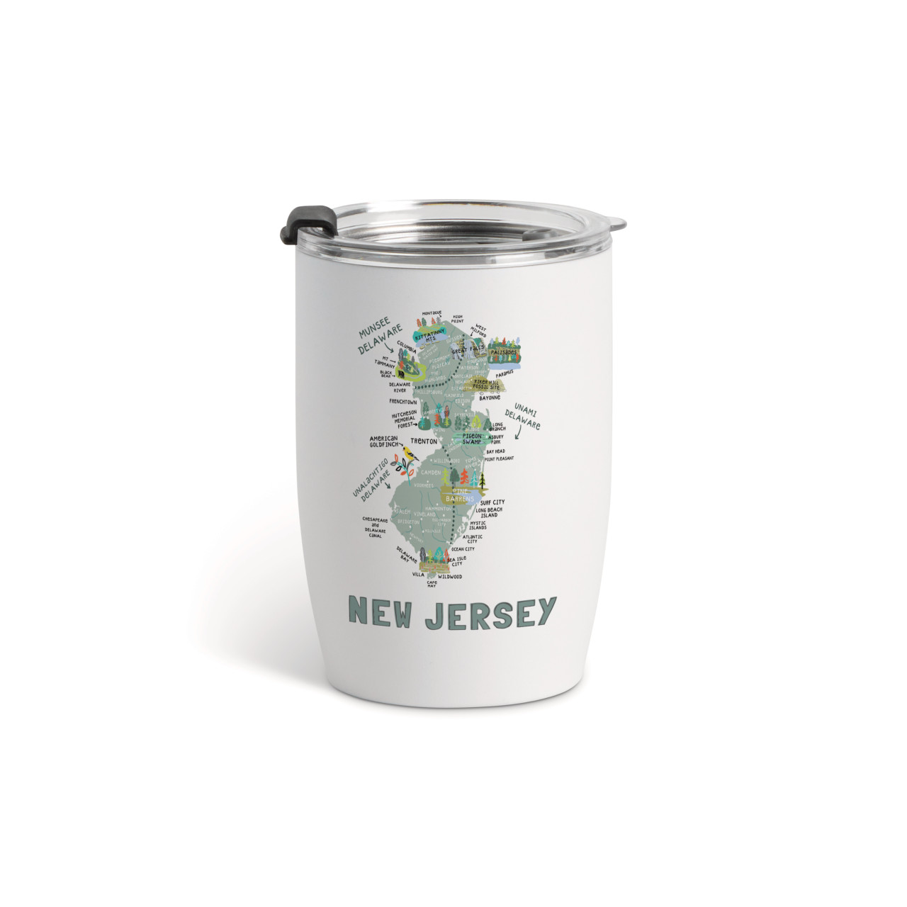 New Jersey State Wine Tumbler-White12oz thumbnail
