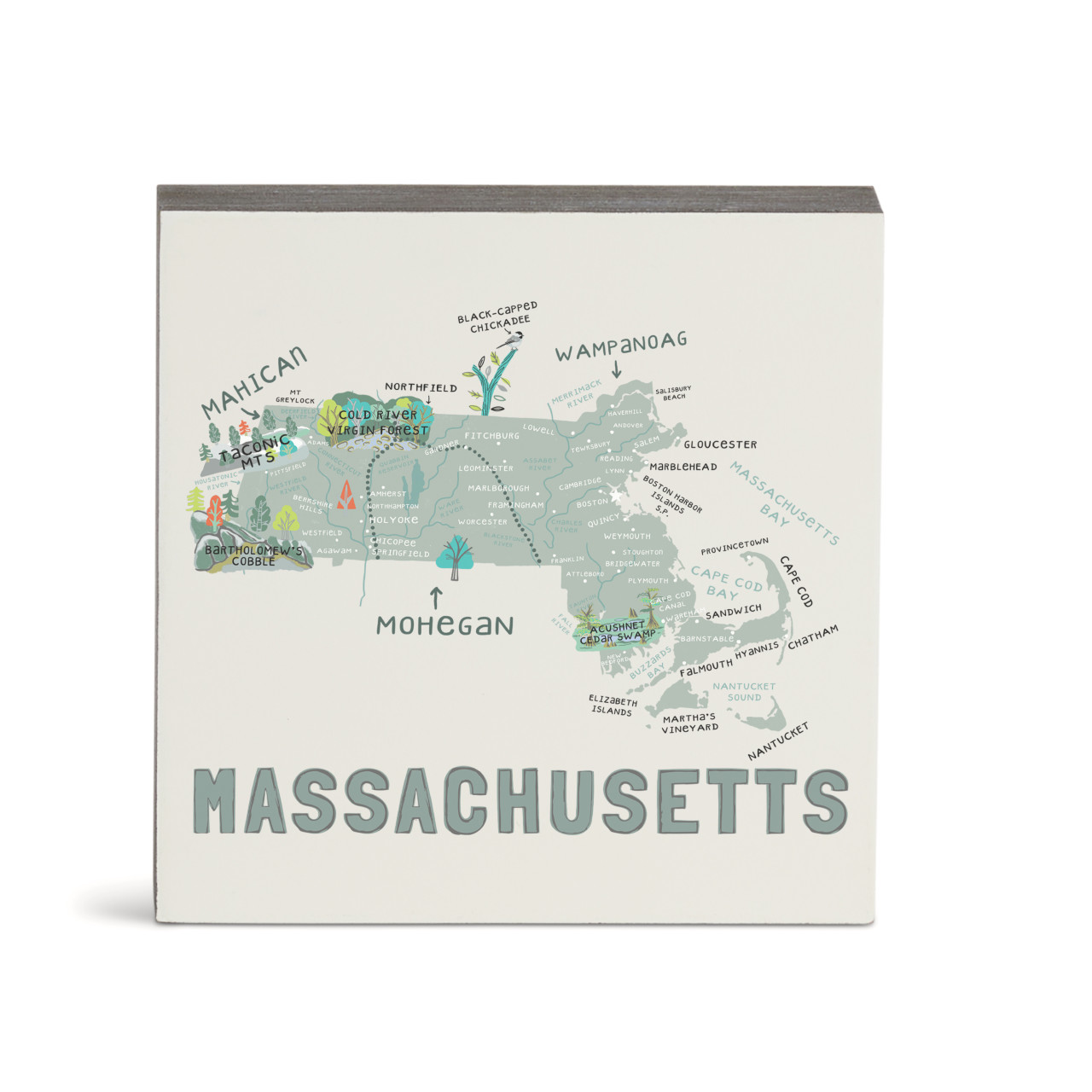 Massachusetts State Wall Art - 6"sq thumbnail